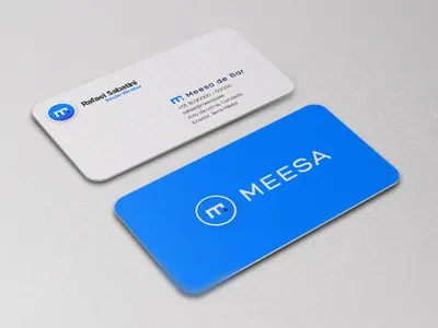 Meesa Business Card abstract azul blue brand brand identity business card cartão de visita design developer gradient logo logotipo logotype microsoft round corners typography ui