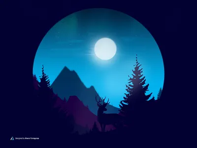 Minimal Nature Illustration branding design esports esports logo firewatch graphic design hello dribbble illustration moon nature