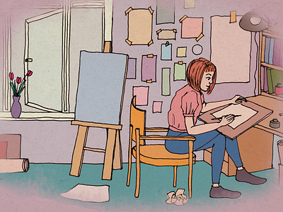 Productivity artist artwork creatives digital art drawing illustration productivity studio working