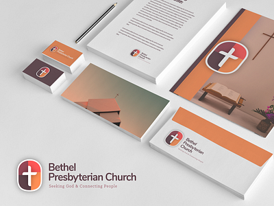 Bethel - Branding brand brand and identity branding brown christ christian christian design clean crux cruz design flyer folder grid icon id visual identidade visual logo logotype orange