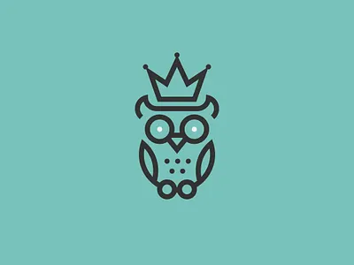 OwlKing animals art badge branding concept crown design flat geometic icon illustration illustrator logo minimal owl vector