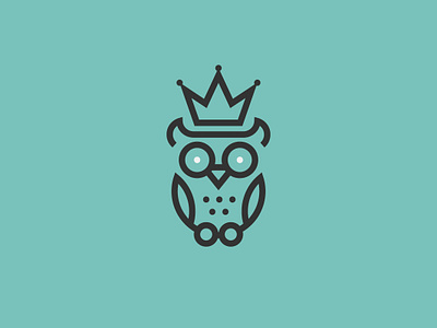 OwlKing animals art badge branding concept crown design flat geometic icon illustration illustrator logo minimal owl vector