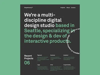 ShapeFactory™ Website design grid layout minimal type