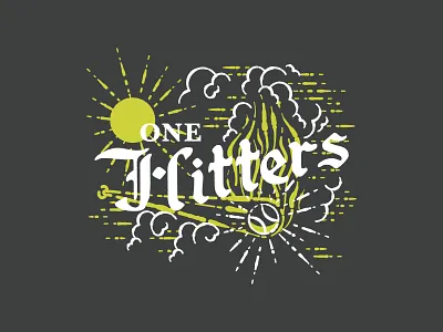 One Hitters Softball 01 bat clouds design fire hit illustration lines one sky smoke sun t shirt texture vector yellow