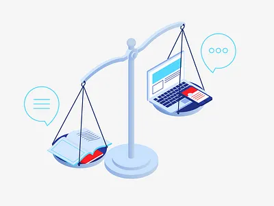 Digital vs Print digital icon illustration isometric isometric art isometric icons vector