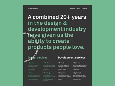 ShapeFactory™ Website design grid layout minimal type