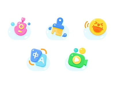 扁平风图标设计儿童图标cute icon app ui design app children design icon illustration ui