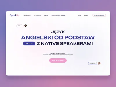 English Courses Landing Page concept e learning english course web site