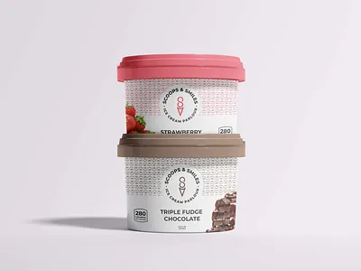 Scoops & Smiles Packaging Design brand brand design graphic graphic design logo logo design mock up packaging
