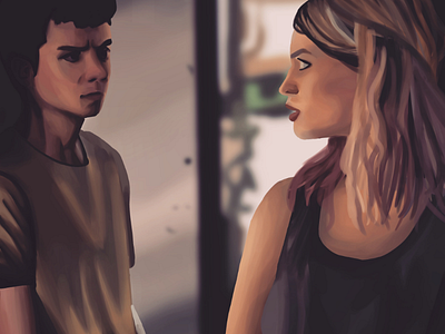 Sex Education - Otis x Maeve fanart asabutterfielf emmamakey fanart mave netflix otis portrait realism series sexeducation