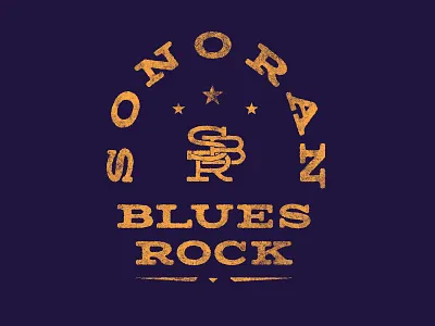 Sonoran Blues Rock Logo Crest design logo typography