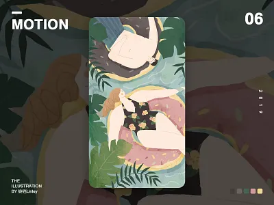 motion illustration lovers motion swimming swimming ring vacation