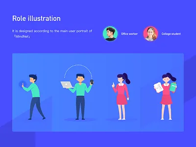 Role Illustration Of Mindnet behance blue and red design illustration role sketch