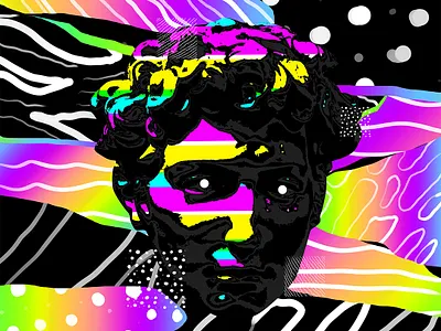 Poster Patterns abstract abstract art artwork colorful cyberpunk daily design everyday art everydays gradient illustration iridescent klarens pattern pattern art poster poster art retro statue vaporwave