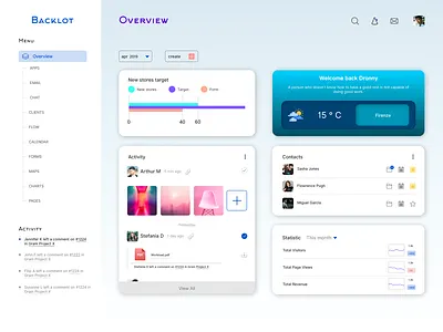 Backlot Overview concept design display inteface ui ux