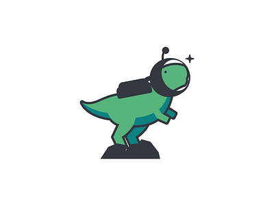 Dream Big astronaut dinosaur mascot space t rex tech technology