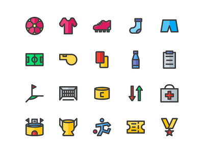 Football Icons app branding button football football app graphic design icon icon artwork logo logo mark logos soccer ui user interface user interface experience ux vector web