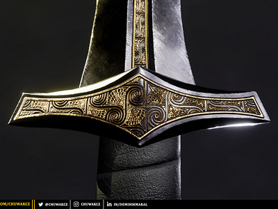 Egyptian Khopesh - Obsidian Version 3d 3d art 3d modeling 3dmodel 3drender blender cg art cgi egypt egyptian game art graphic design metal obsidian pbr prop design render substance painter sword weapon