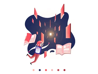 The door of knowledge app design illustration ui web 插图 设计