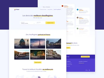 Marketplace landing - homepage heat interface landing landing page market place purple ui webdesign webpage white yellow