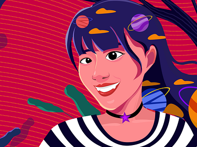 Self-portrait design illustration
