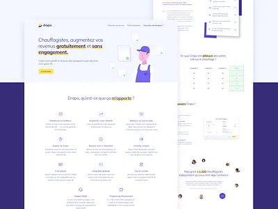 Marketplace landing - Pro's page heat interface landing landing page marketplace purple ui webdesign webpage white yellow