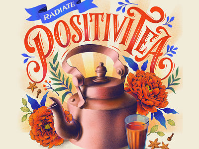 Positivitea design digital lettering illustration instagram lettering procreate typography