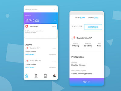 Medicine UI concept design display interface ui ux