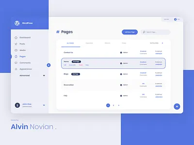 WordPress Design Concept - Pages app appdesign blog blog design clean design editor page ui ux web website wordpress