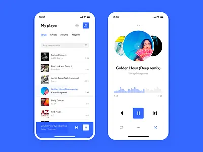 Cox Player app design music player ui ux