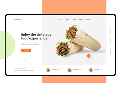 fooooodish | restaurant hero header part hero header mockups restaurant typography ui uiux ux web page