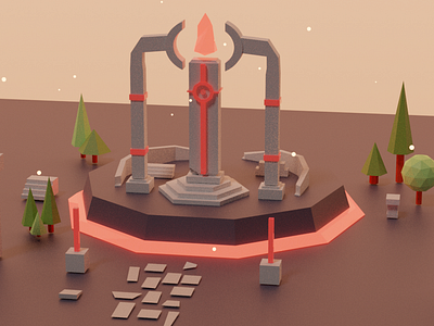 Special Tower 3d art direction game low poly