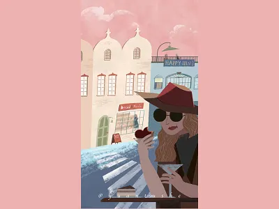 on the street drawing fashion girl illustration street