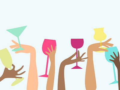 DRiNKS Editorial Illustration cocktails design drinks female designers girls night hands illustration ladies night visual design