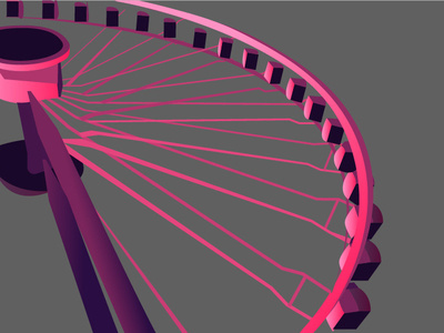 Giant Wheel color palette design gradients highlights illustration perspective vector artwork