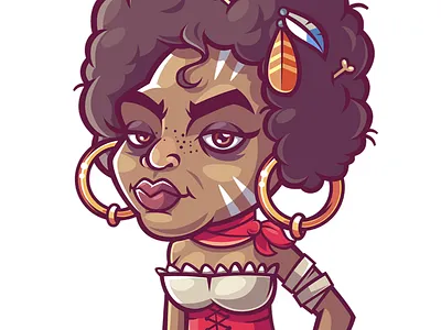 Puma character funny game girl illustration pirates vector