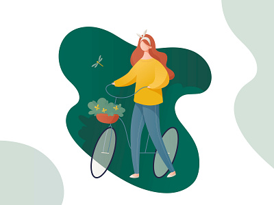 Cyclist girl illustration