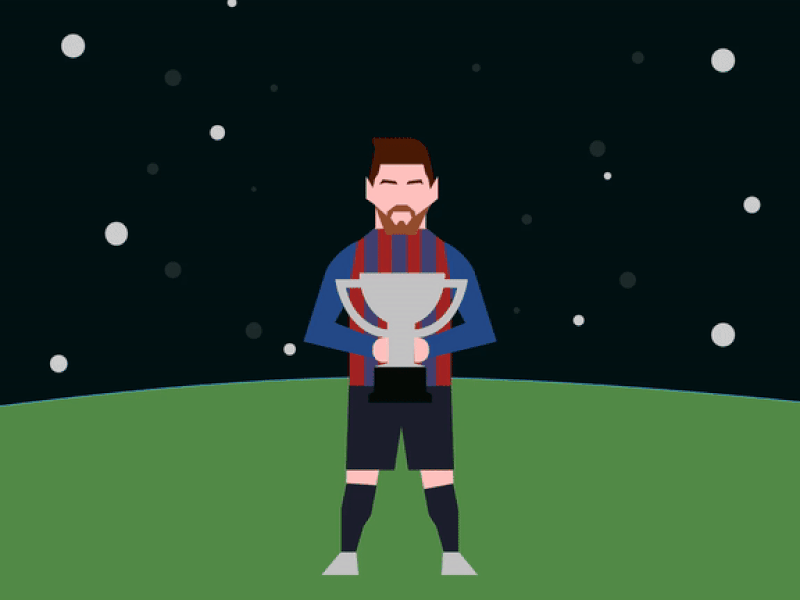 Messi after affects camp nou character design design fcbarcelona flat design illustration interaction messi motion motion design trophy ui ui design vector