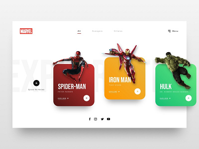 // Marvel: Explore the Heroes // Web Concept design interface marvel minimalistic online ui ux web design website