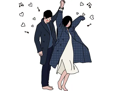 Once dance design illustration love music vector 插画