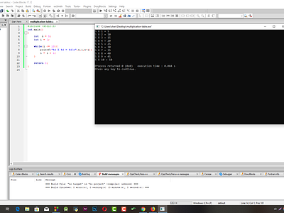 Multiplication Table Use While Loop In C Programming c c porgrammer c programming code develope program programmer programming