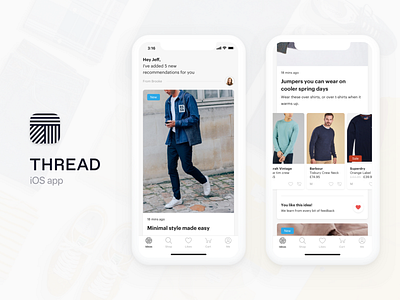 Thread iOS app app design fashion feed ideas ios personalised thread