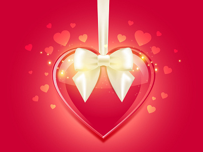Cute heart with bow bow cute design heart holiday illustration love romantic valentine valentine day vector