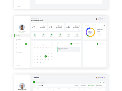 Learning Management System Dashboard adobe xd app clean design learning management system learning platform ui ux web