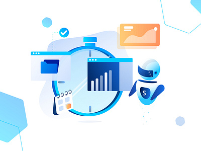 High Performance bot calander chart clock dashboard data folder graph illustration performance time ui