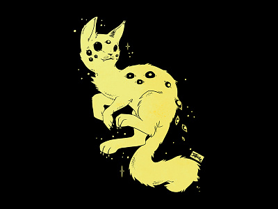 Many Eyed Spider Cat Illustration apple pencil artwork cat digital art drawing illustration ipad ipad art strange tshirt design