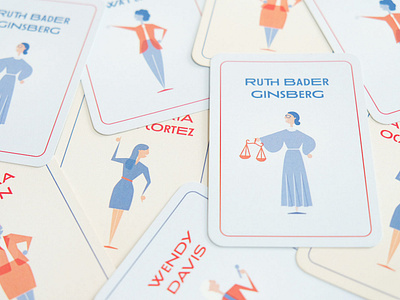 Political Heroine Trading Cards aoc design female designers feminism illustration international womens day rbg strong female lead the future is female visual design women womens history