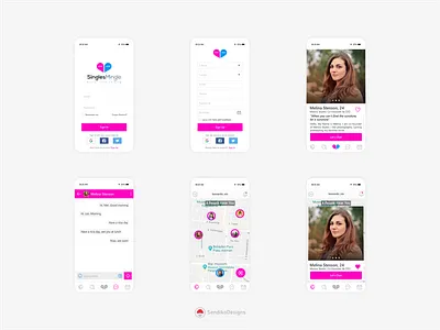 Singles Minggle app design ui ux