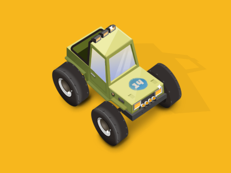 Gear Racer Car Animation animation car digital art illustration isometric mobile game vector