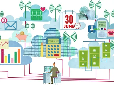 Gregorybaldwin068 cloud editorial illustration information technology law legal magazine workplace